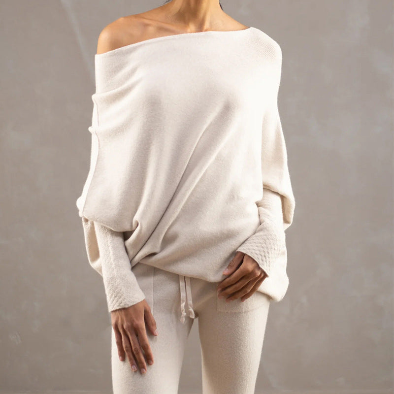 Asymmetrisch drapierter Pullover