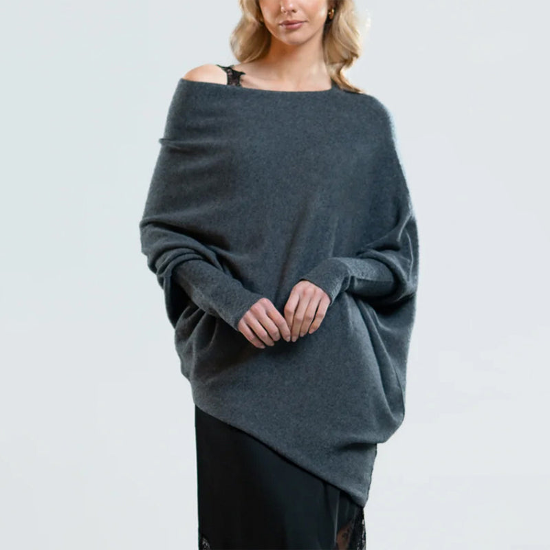 Asymmetrisch drapierter Pullover