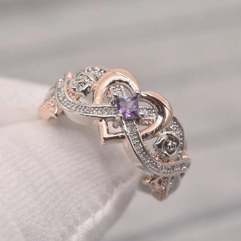 Herz-Rosen-Amethyst-Ring