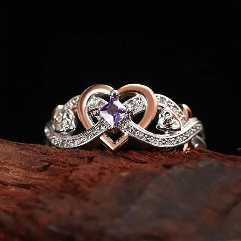 Herz-Rosen-Amethyst-Ring