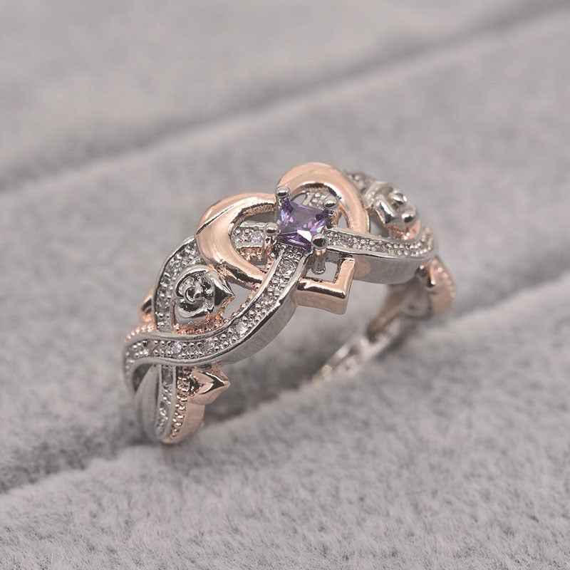 Herz-Rosen-Amethyst-Ring