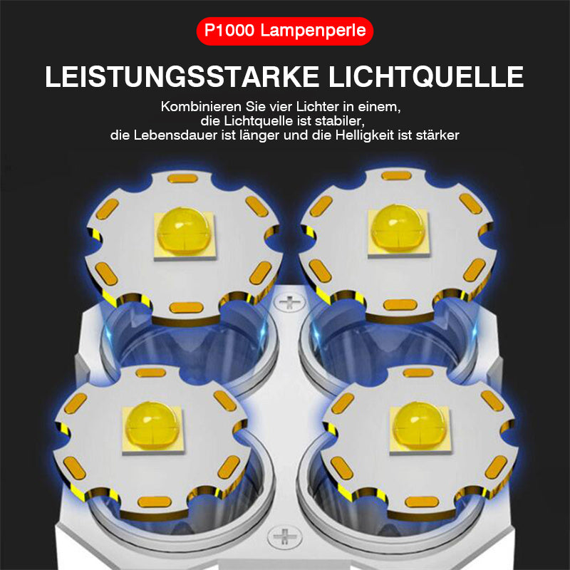 4 Lampenperlen LED Multifunktions starkem Licht Taschenlampe