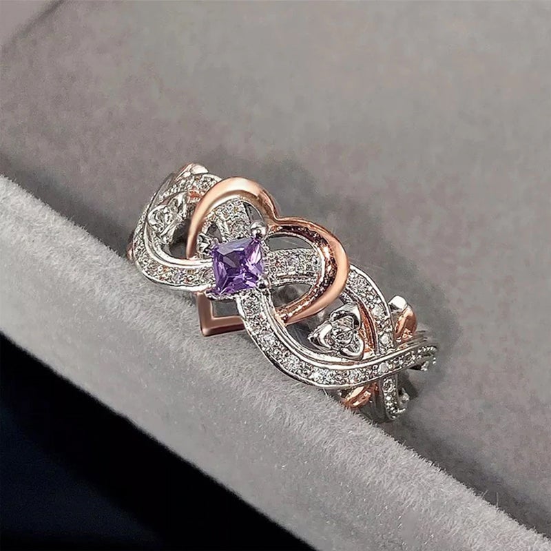 Herz-Rosen-Amethyst-Ring