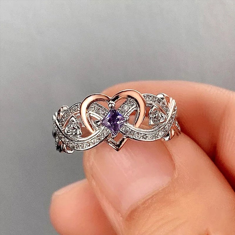 Herz-Rosen-Amethyst-Ring