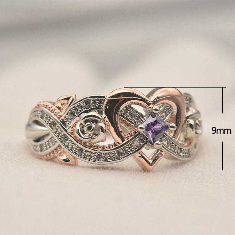 Herz-Rosen-Amethyst-Ring