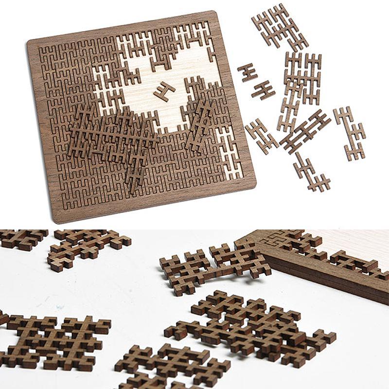 Fraktal-Puzzle aus Holz