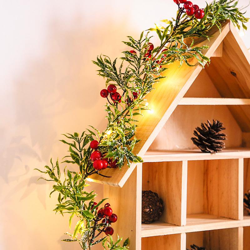 LED Roter Beeren Kiefernadel Weihnachtslichter