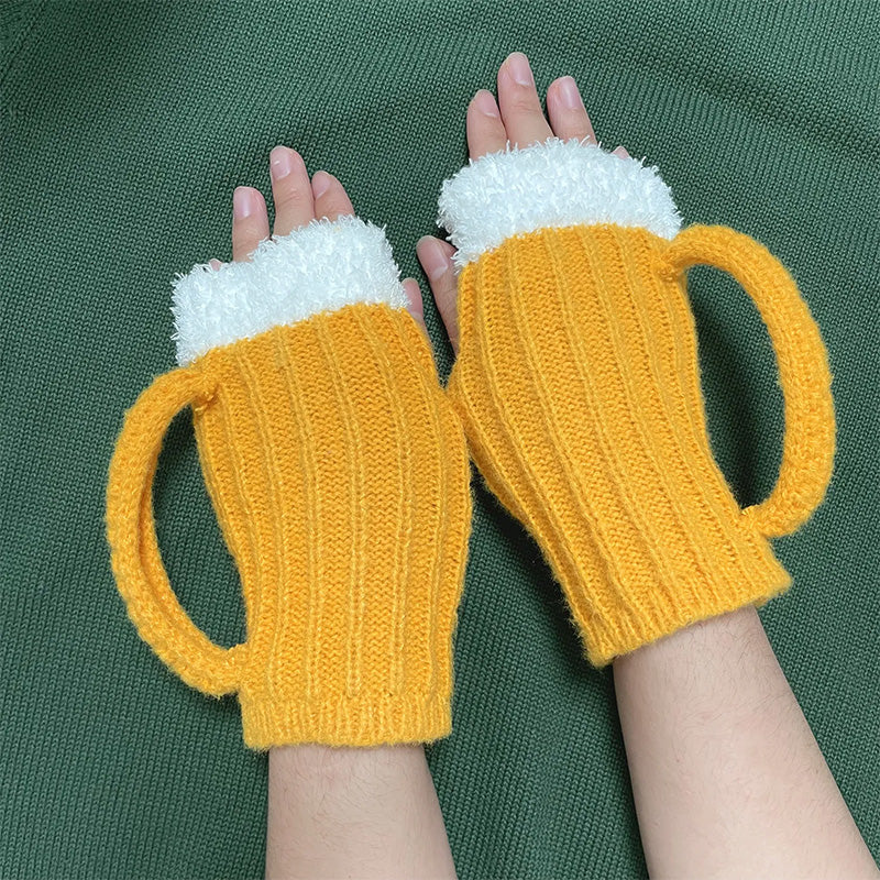 Lustiger 3D Bierkrug gestrickter Handschuh Geschenk