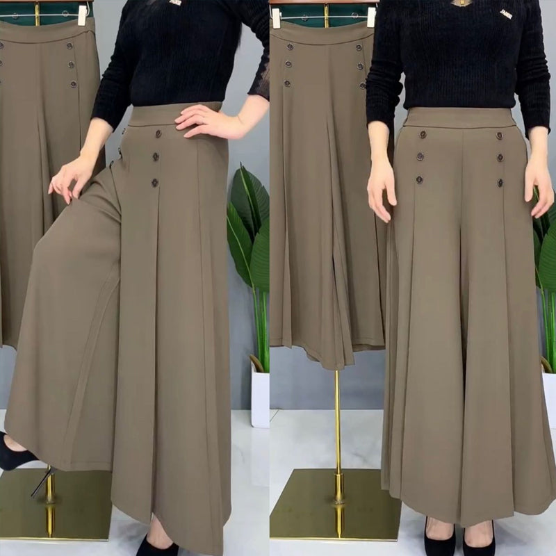 Stylische Plissierte Hose Mit Weitem Bein