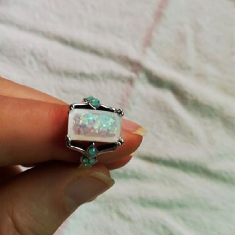 Vintage eingelegter Opal Ring