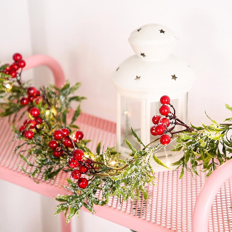 LED Roter Beeren Kiefernadel Weihnachtslichter