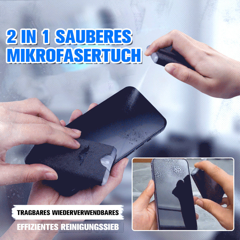 Tragbares 2-in-1 Mikrofasertuch zum Reinigen des Bildschirms