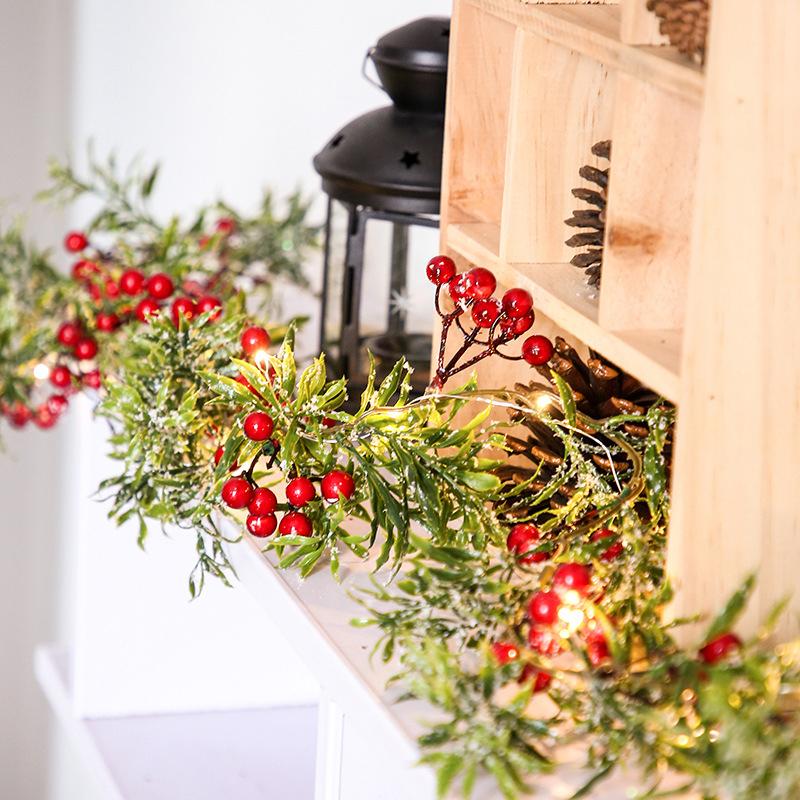 LED Roter Beeren Kiefernadel Weihnachtslichter