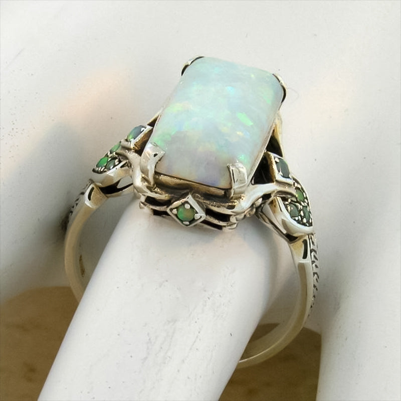 Vintage eingelegter Opal Ring