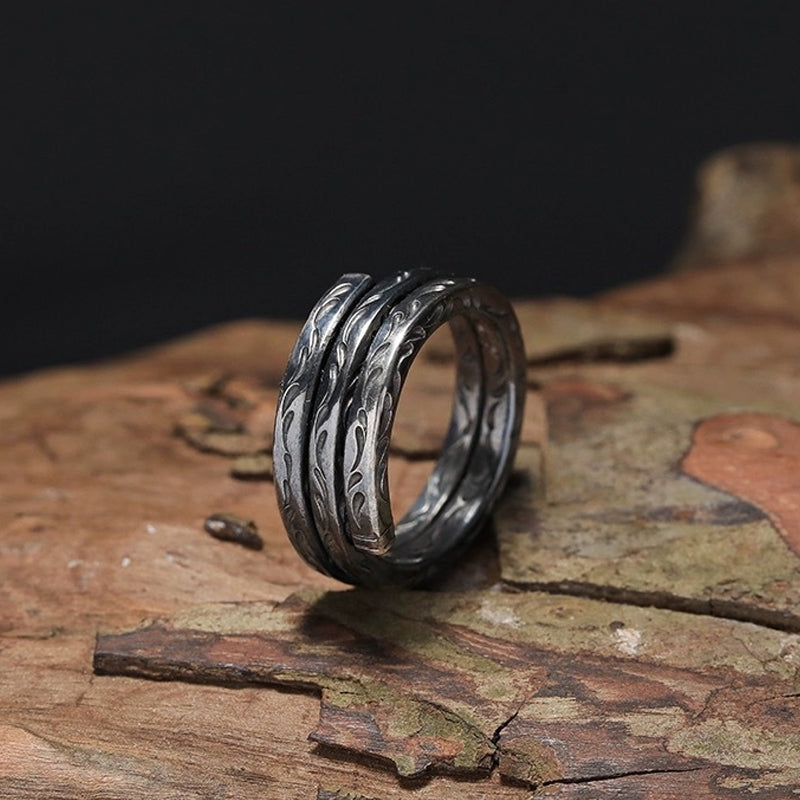 Grasmuster Vintage-Design Ring