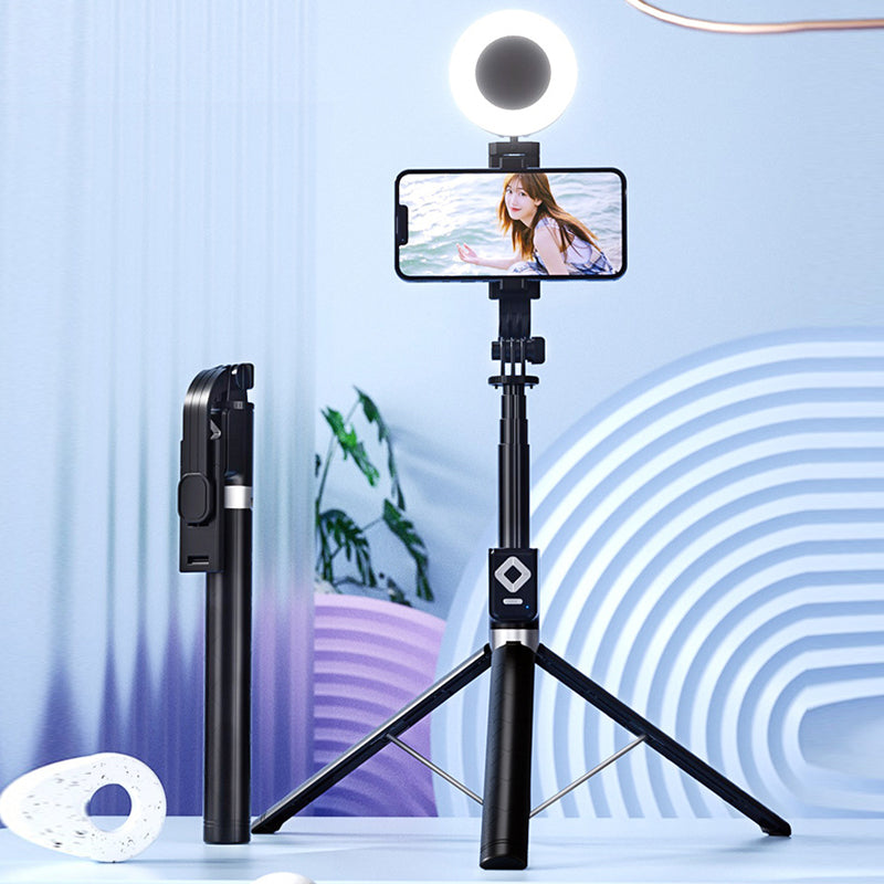 Selfie-Stick mit LED-Aufhelllicht