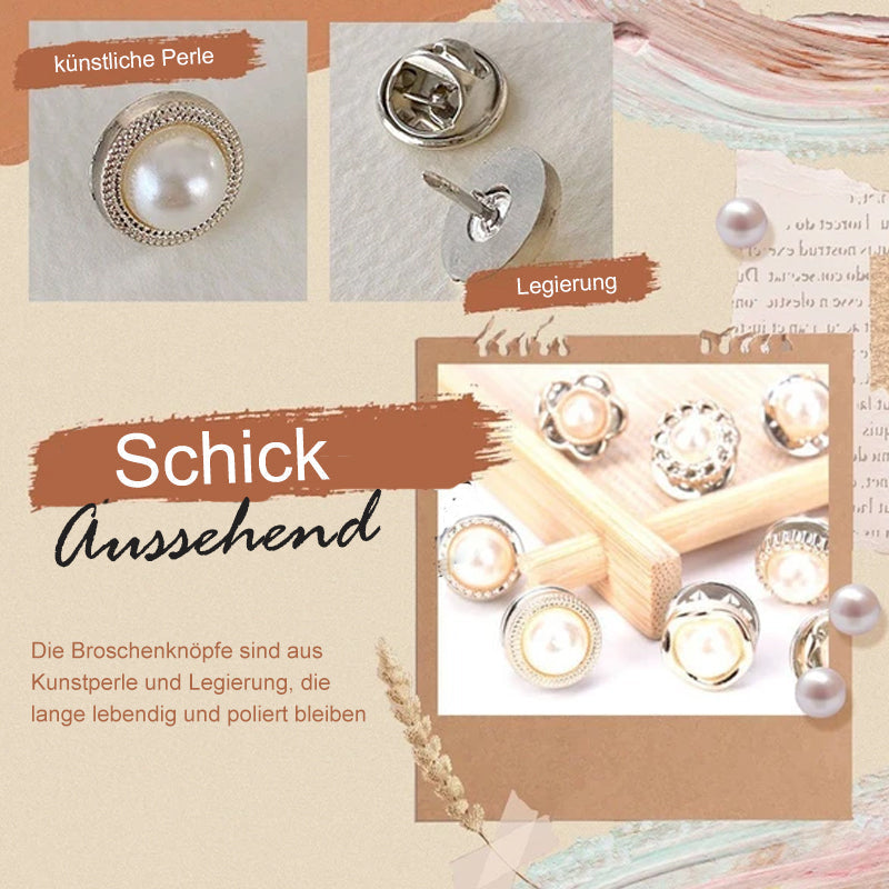 Set mit Perlen bedecken Brosche Knöpfen (10Stk)