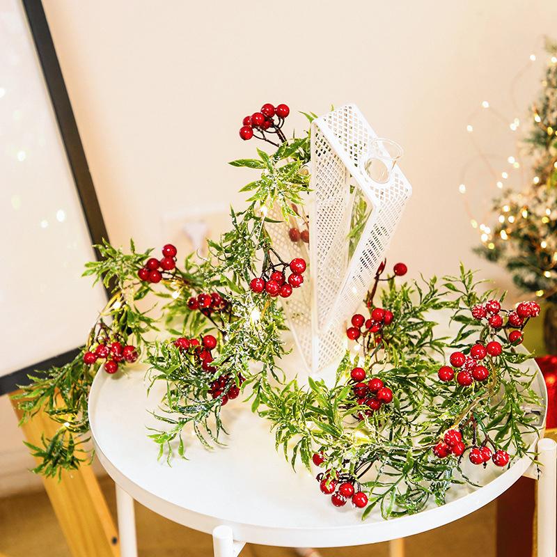 LED Roter Beeren Kiefernadel Weihnachtslichter