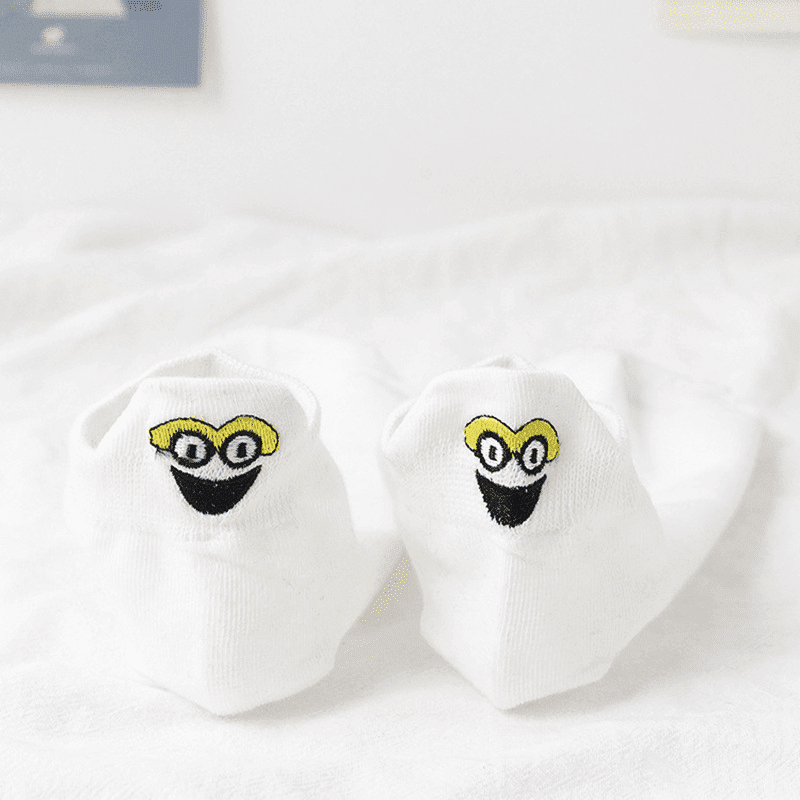 Lustige bestickte Karikatur-Smiley-Socken (10 Paar)