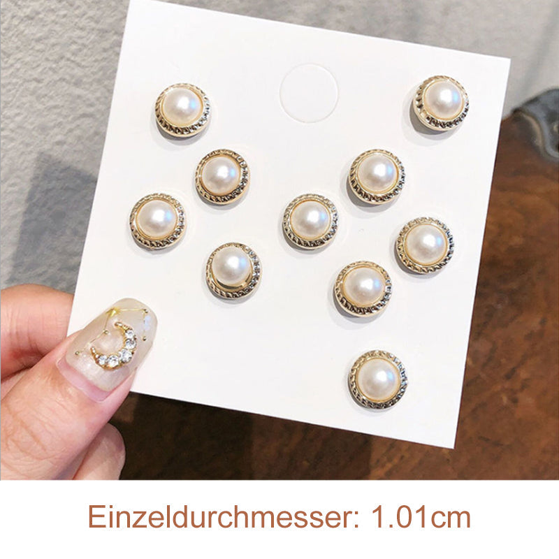 Set mit Perlen bedecken Brosche Knöpfen (10Stk)