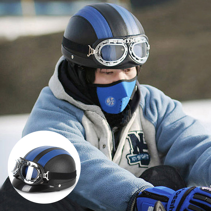 Motorradhelm mit Schutzbrille