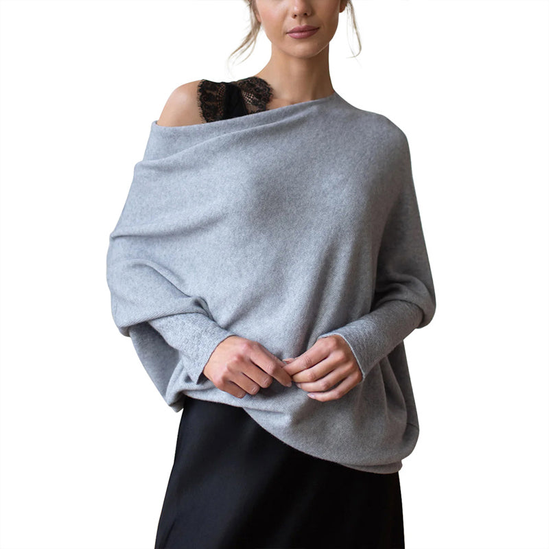 Asymmetrisch drapierter Pullover